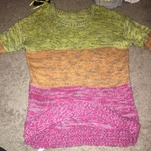 Green, Orange, Pink Sweater
